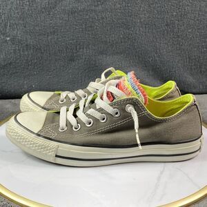 Converse Allstar Chuck Taylor Gray Canvas Multi Color Neon Tongue Size M 6/W 8